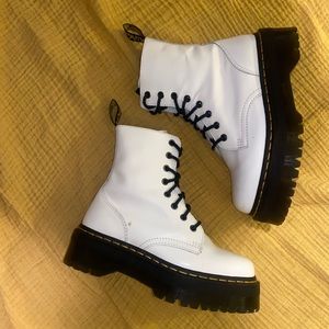 Doc Martens White Platform Boots